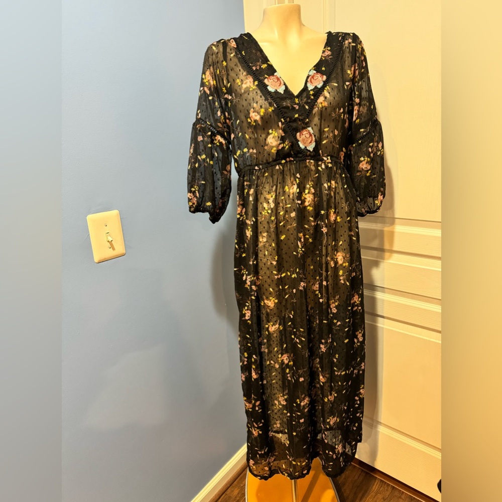 Sheer pull over Wrap dress size Medium